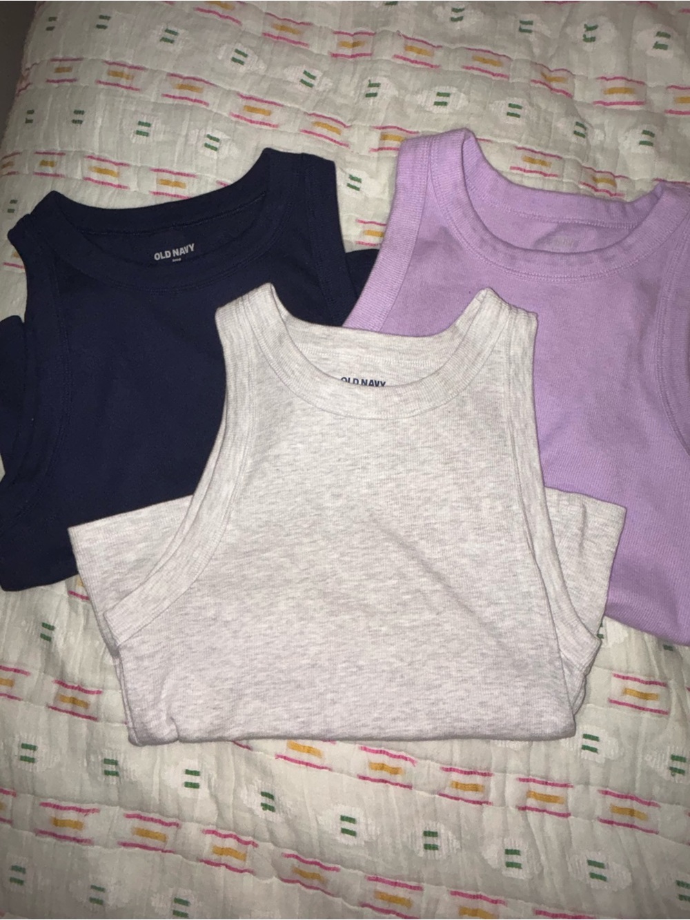 Old Navy Tank Tops - Navy, Lilac & Light Gray - Pack